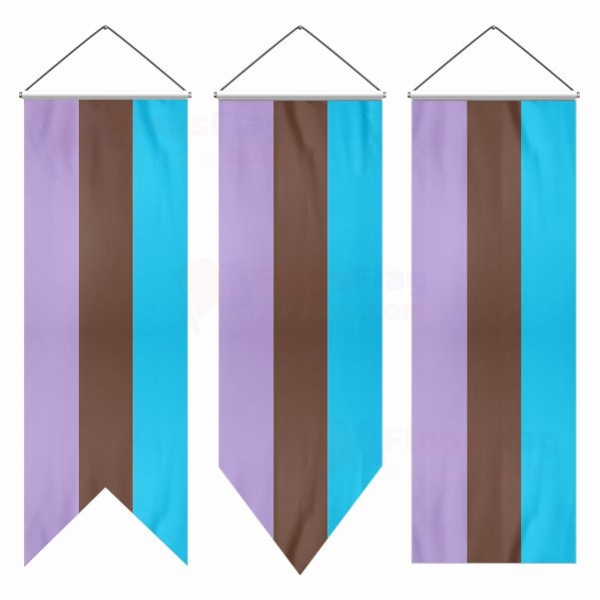 Rainbow Androsexual Swallowtail Flags