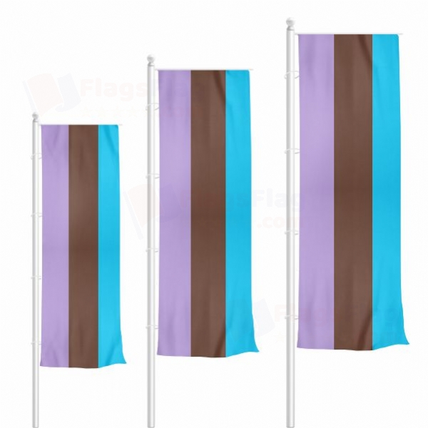 Rainbow Androsexual Vertically Raised Flags