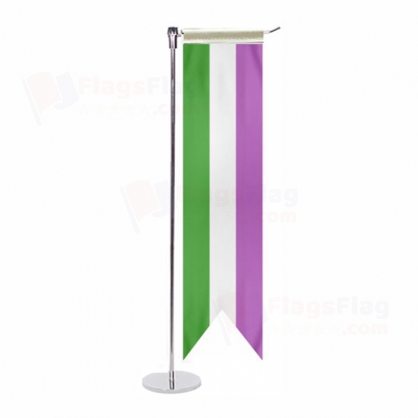 Rainbow Genderqueer L Table Flag