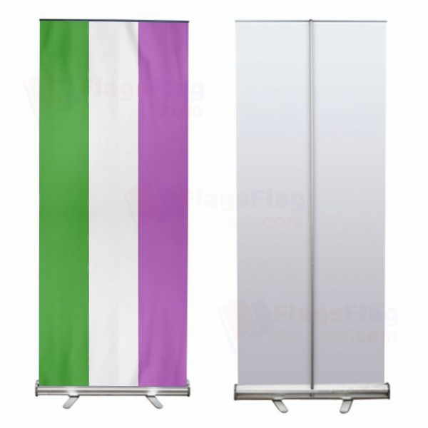 Rainbow Genderqueer Roll Up Banner