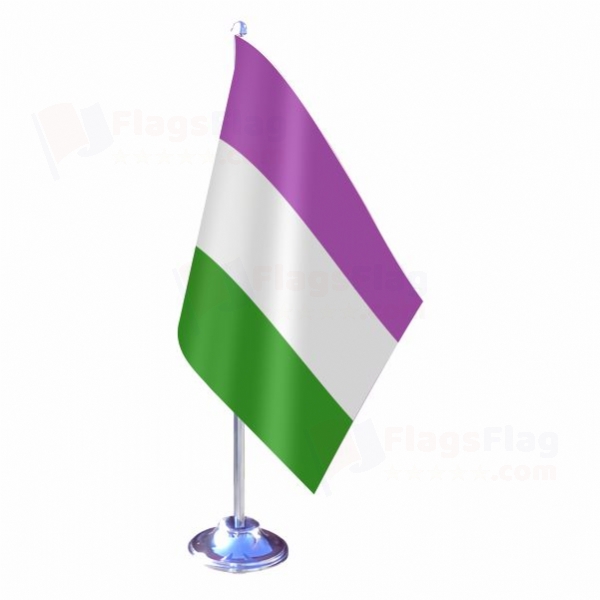 Rainbow Genderqueer Single Table Flag