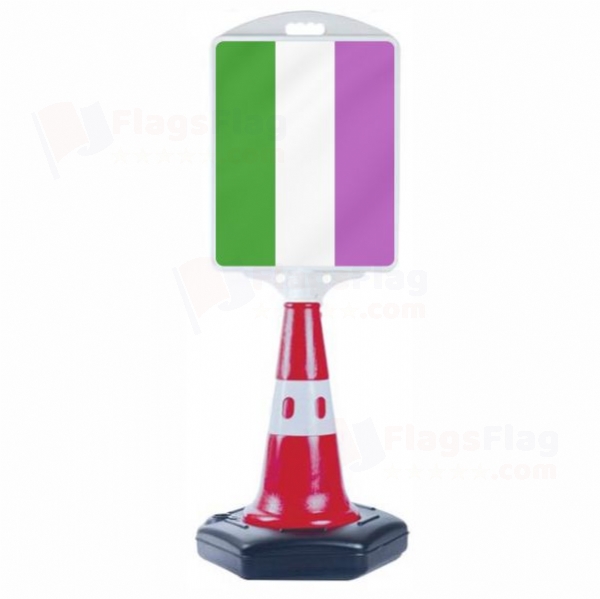 Rainbow Genderqueer Small Size Road Bollard