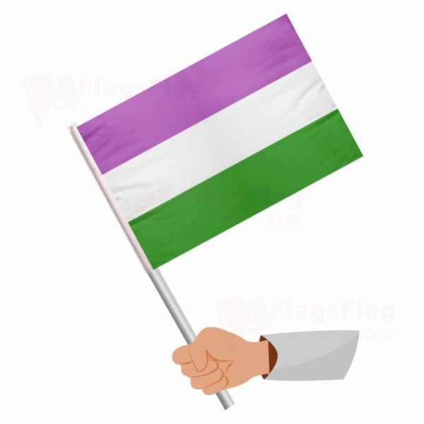 Rainbow Genderqueer Stick Flag