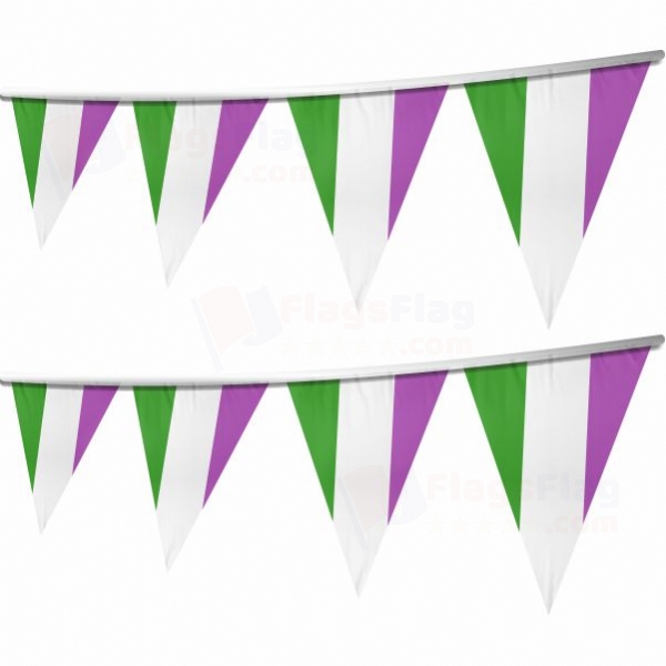 Rainbow Genderqueer Stringed Triangle Flag