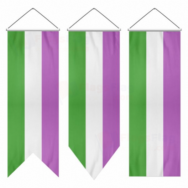 Rainbow Genderqueer Swallowtail Flags