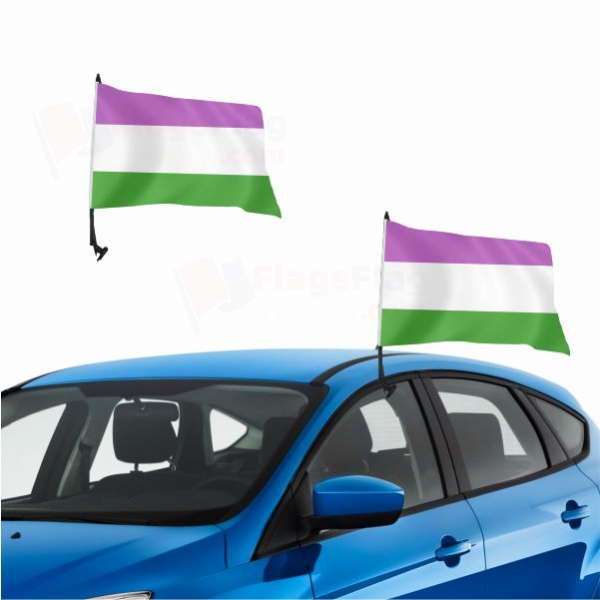 Rainbow Genderqueer Vehicle Convoy Flag