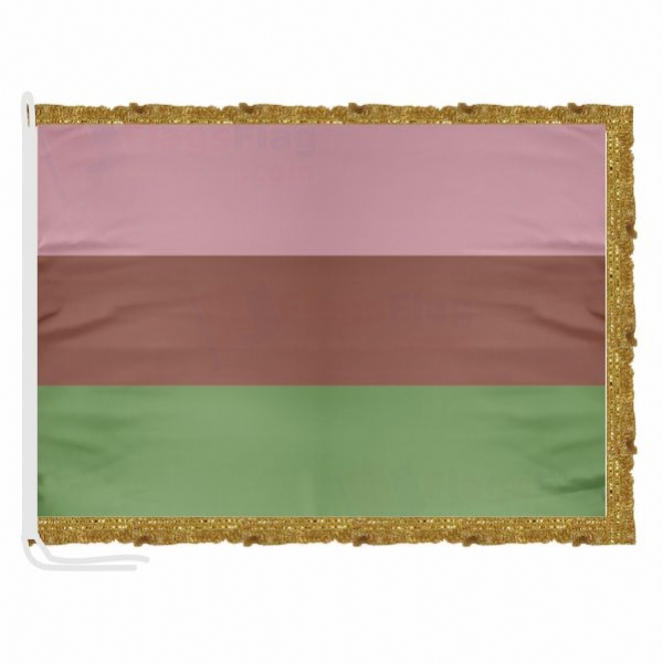 Rainbow Gynesexual Satin Office Flag