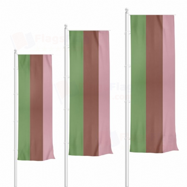 Rainbow Gynesexual Vertically Raised Flags