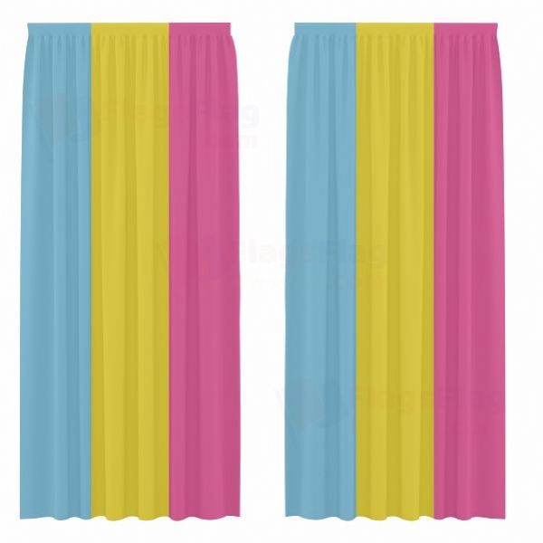 Rainbow Pansexual Digital Printed Curtains