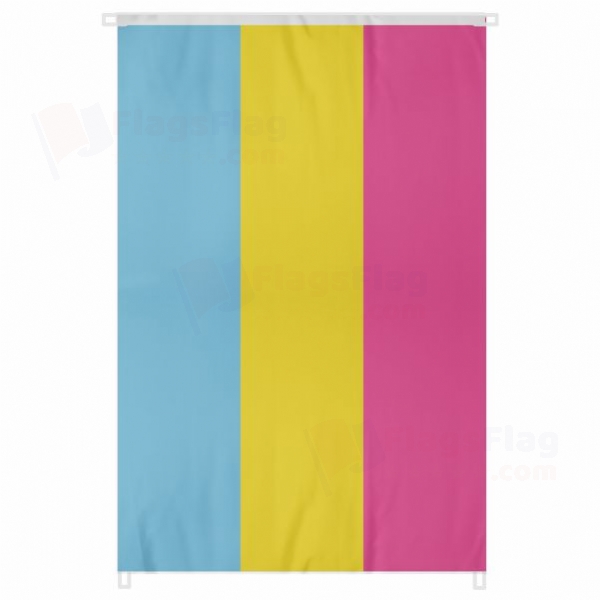 Rainbow Pansexual Large Size Flag Hanging on Building