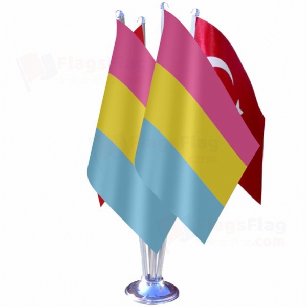 Rainbow Pansexual Quadruple Table Flag