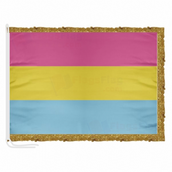 Rainbow Pansexual Satin Office Flag