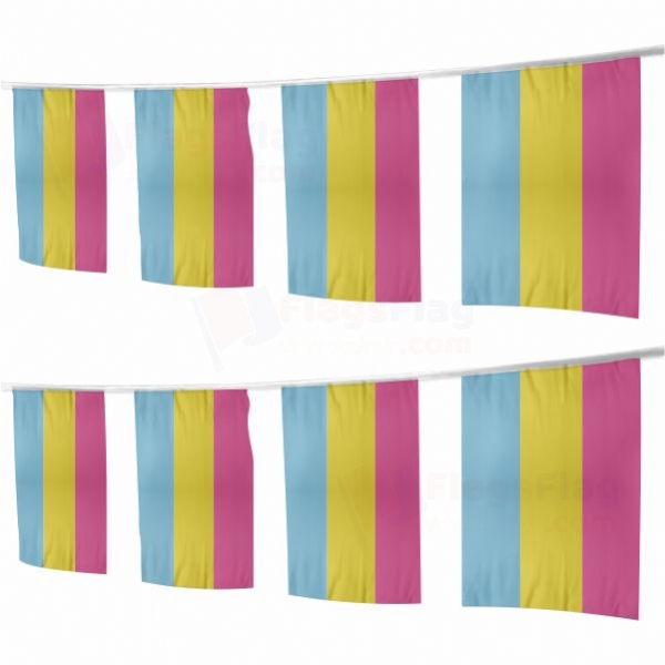 Rainbow Pansexual Square String Flags