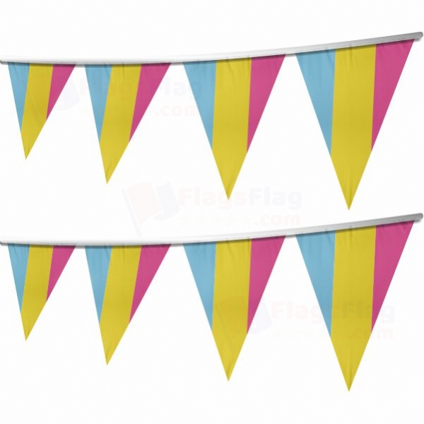 Rainbow Pansexual Stringed Triangle Flag