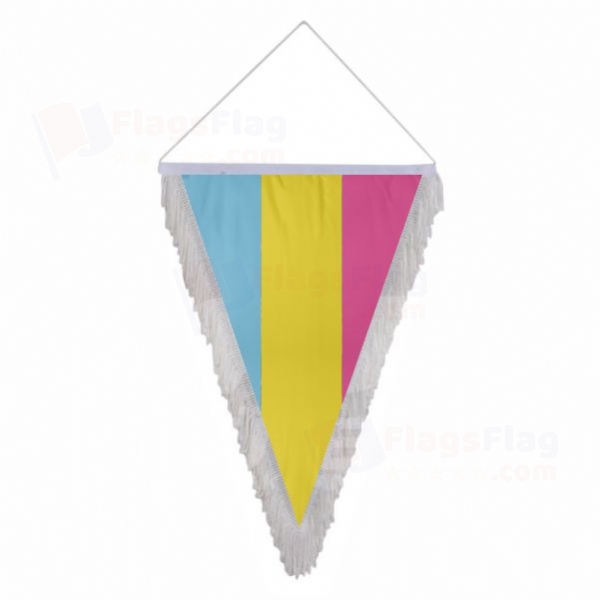 Rainbow Pansexual Triangle Fringed Streamers