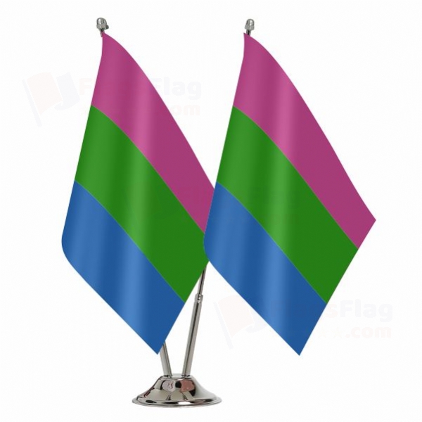 Rainbow Polysexuality Binary Table Flag