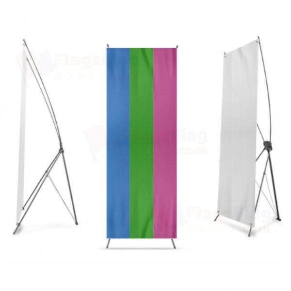 Rainbow Polysexuality Digital Print X Banner