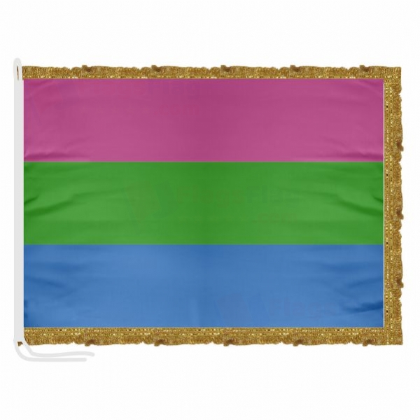 Rainbow Polysexuality Satin Office Flag