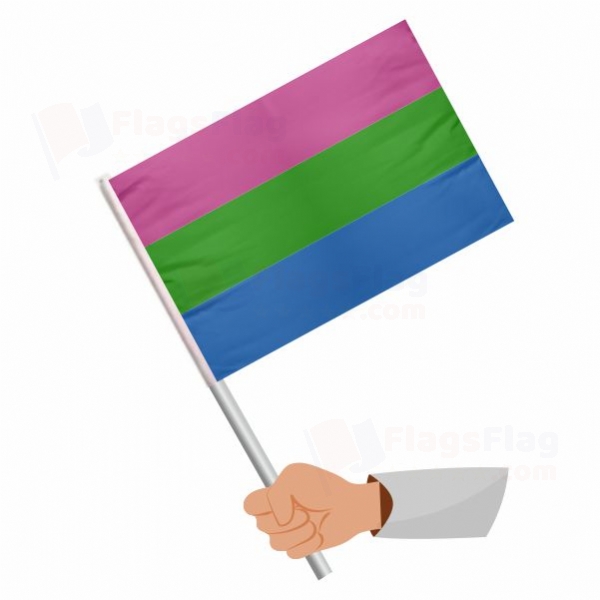 Rainbow Polysexuality Stick Flag