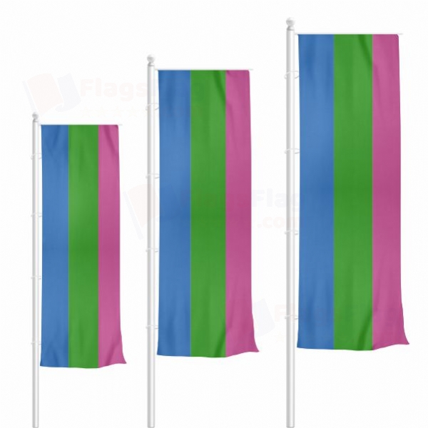 Rainbow Polysexuality Vertically Raised Flags