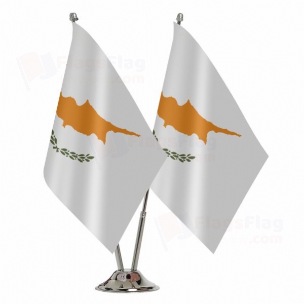 Republic of Cyprus 2 Table Flags