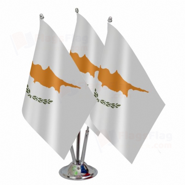 Republic of Cyprus Triple Table Flag