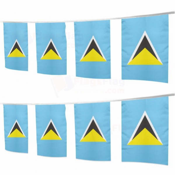 Saint Lucia Square String Flags