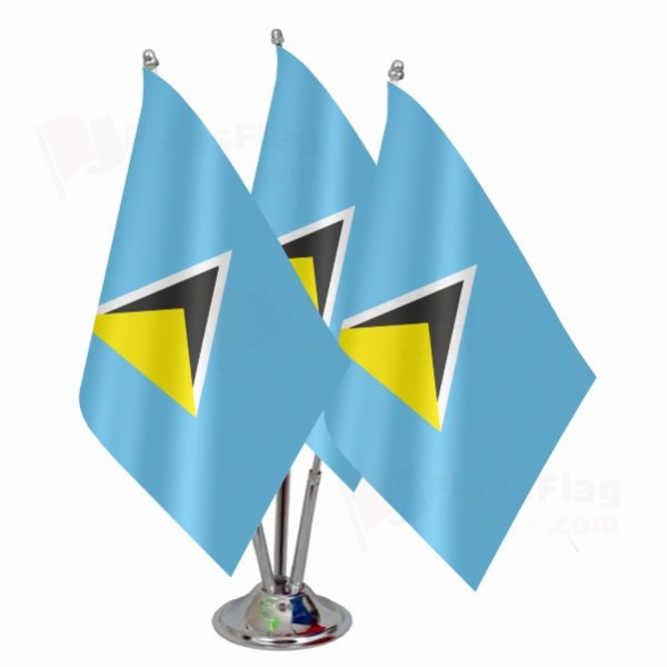 Saint Lucia Triple Table Flag