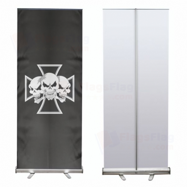 Skull ron Cross Roll Up Banner