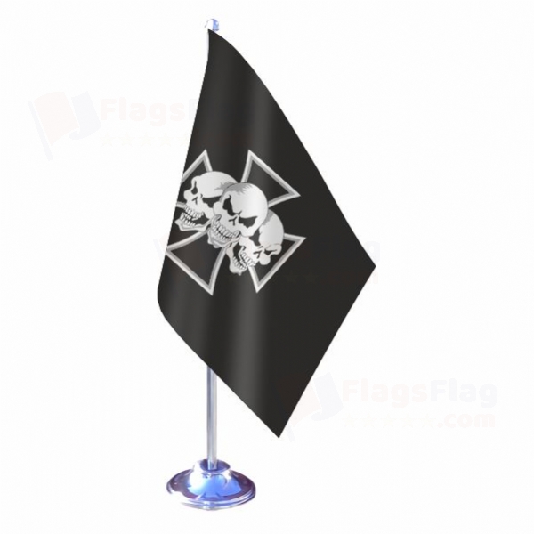 Skull ron Cross Single Table Flag