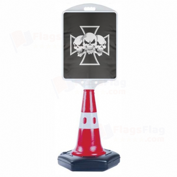 Skull ron Cross Small Size Road Bollard