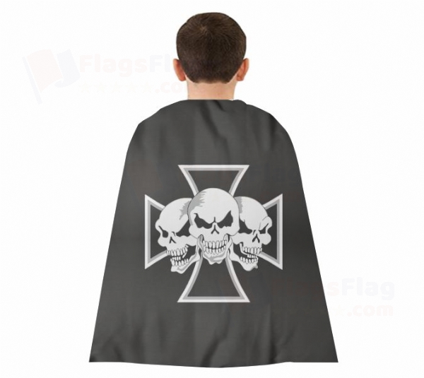 Skull ron Cross Woven Fabric Cloak Digital Printing