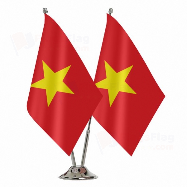 Vietnam 2 Table Flags