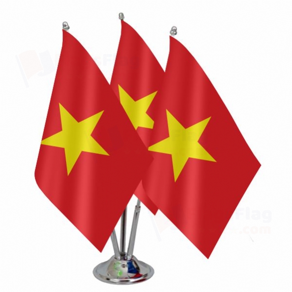 Vietnam Triple Table Flag